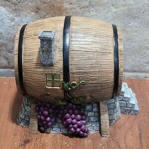 Fairy Garden Wine Whiskey Barrel Cottage House Figurine Doesnt Light Up